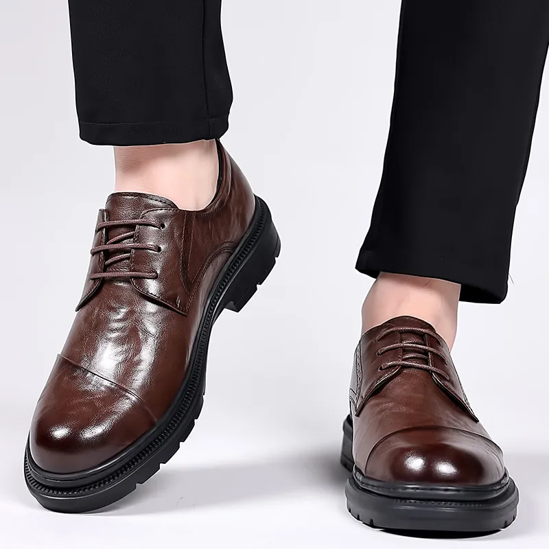 Bull charm Men's Casual Shoes Men Low Top Black/Brown-5