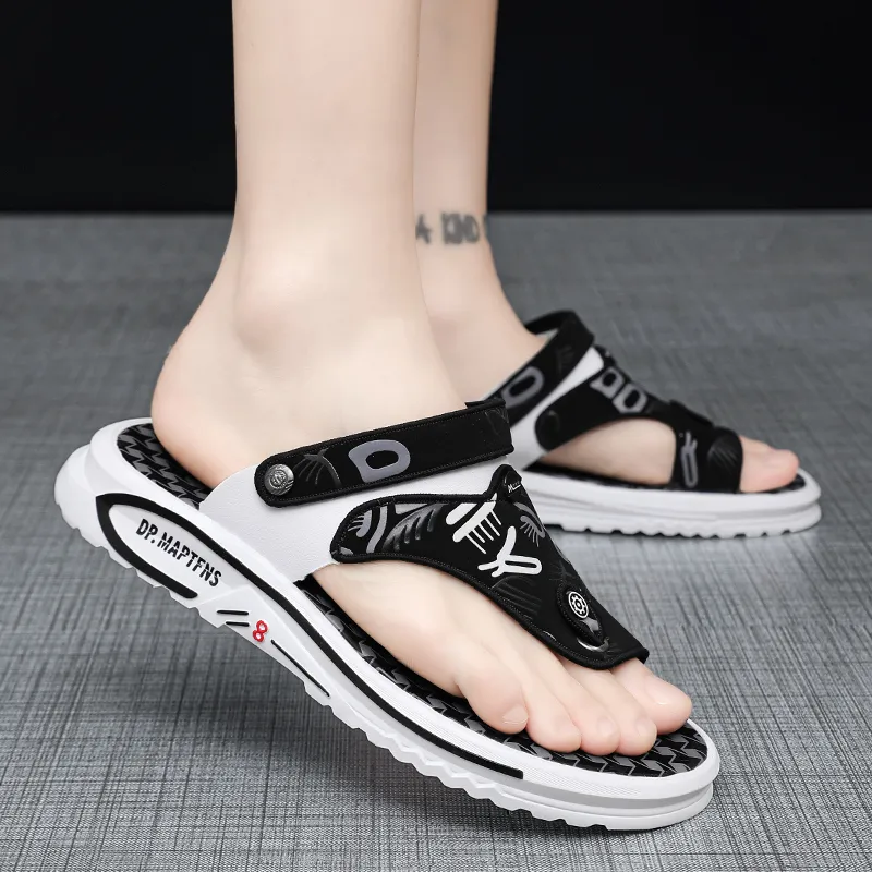 Bull Charm Rubber Sole Abrasion-Resistant Flip Flops Men's-5