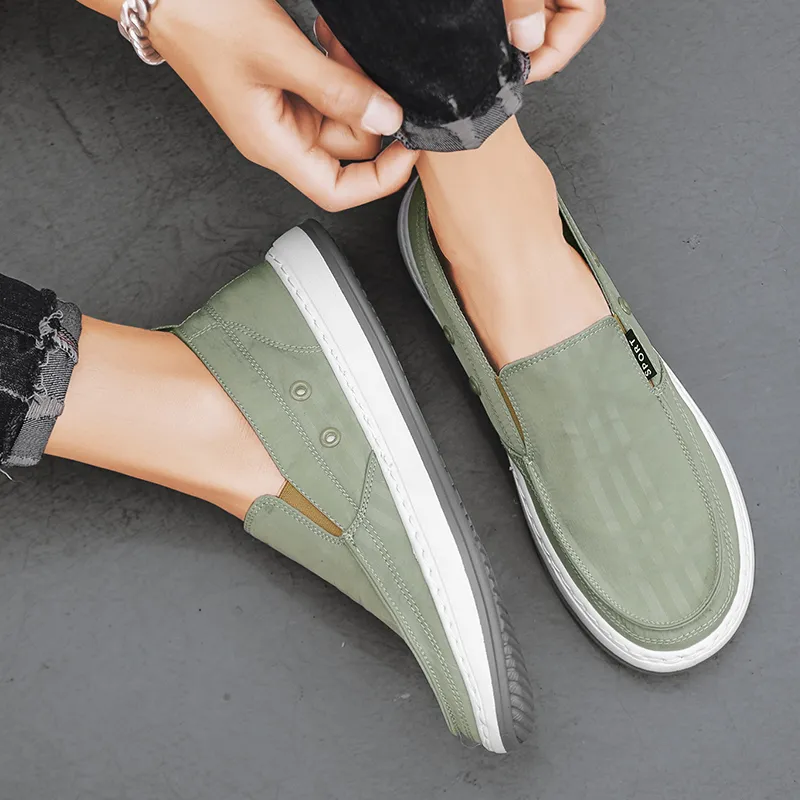 Bull charm Men's Casual Shoes Men Low Top Gray/Black/Green-16