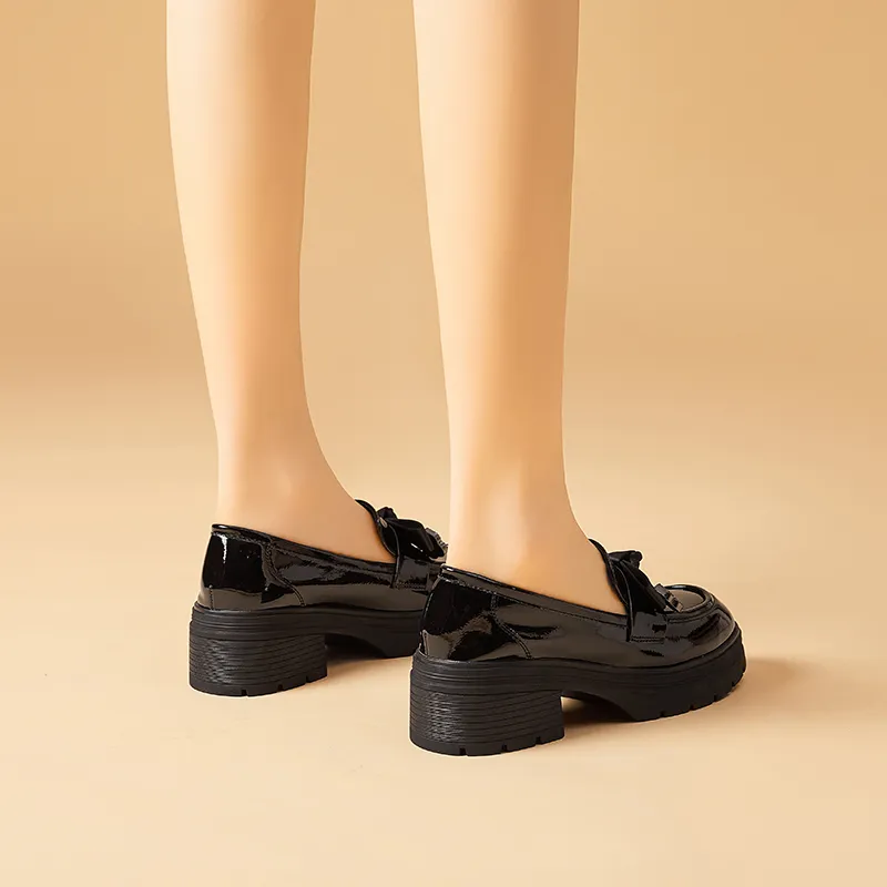 Bull Charm Loafers Women's Black-5