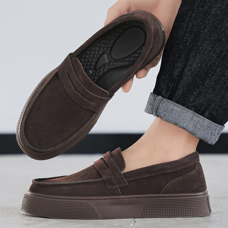 Bull charm Loafers Men Black/Gray/Brown-17