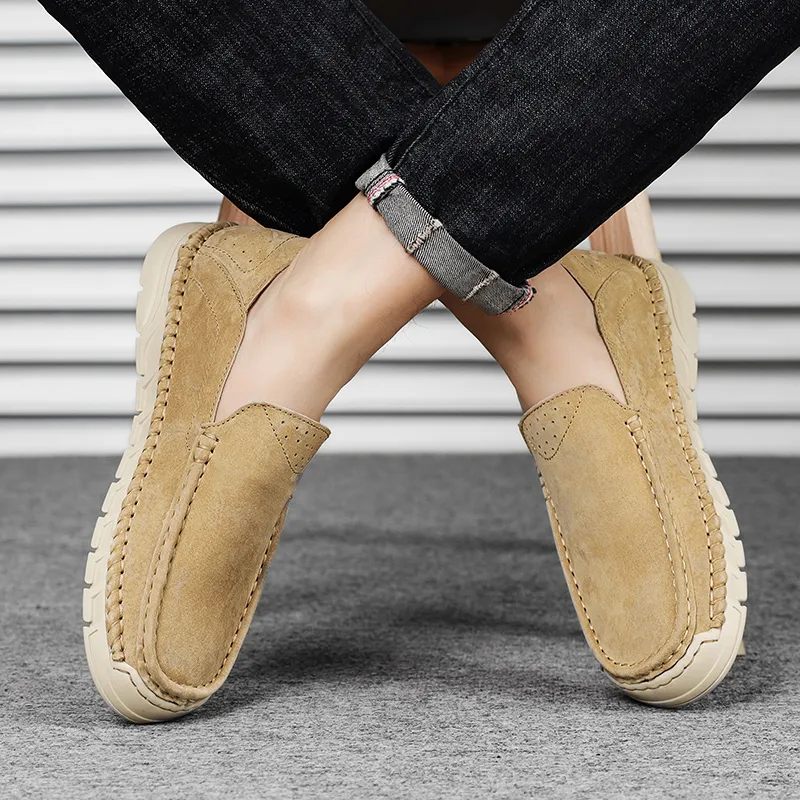 Bull charm Men's Casual Shoes Men Low Top Brown/Khaki-7