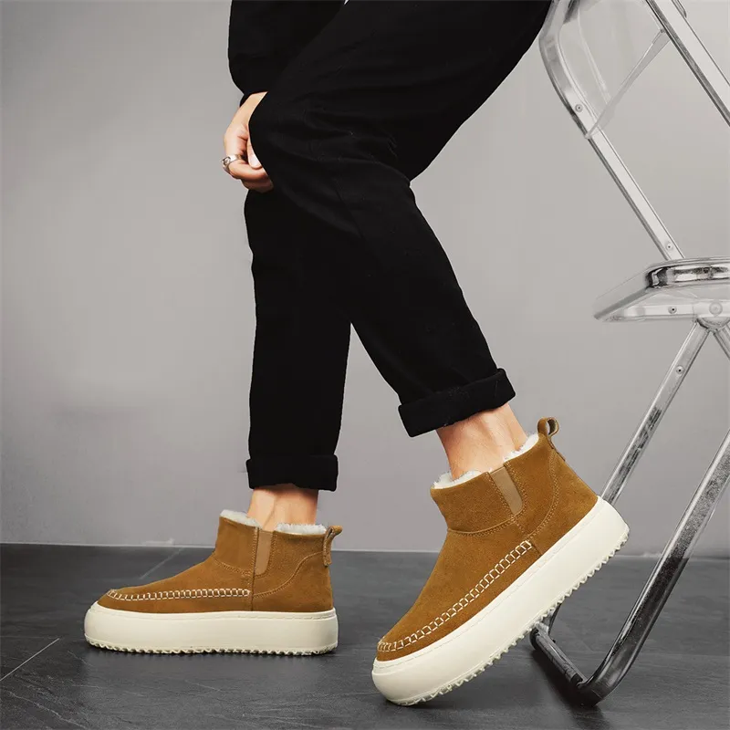 Bull Charm Abrasion Resistant Thermal Slip Resistant Short Snow Boots Men's-5
