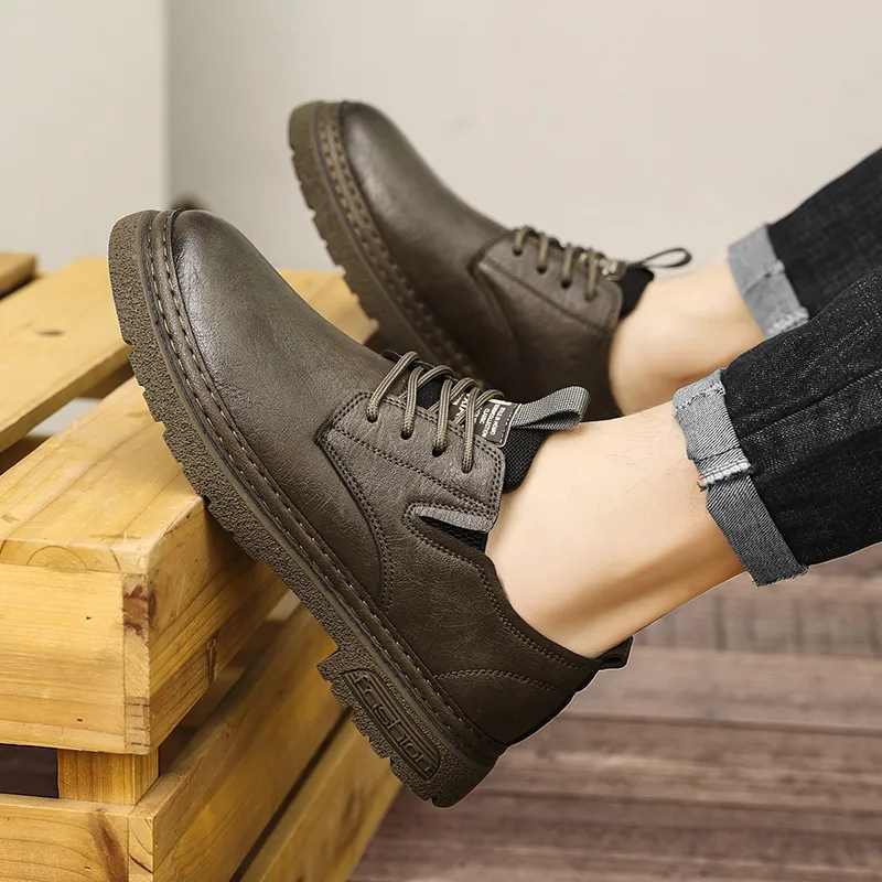 Bull charm Casual Shoes Men Low Top Black/Khaki-6