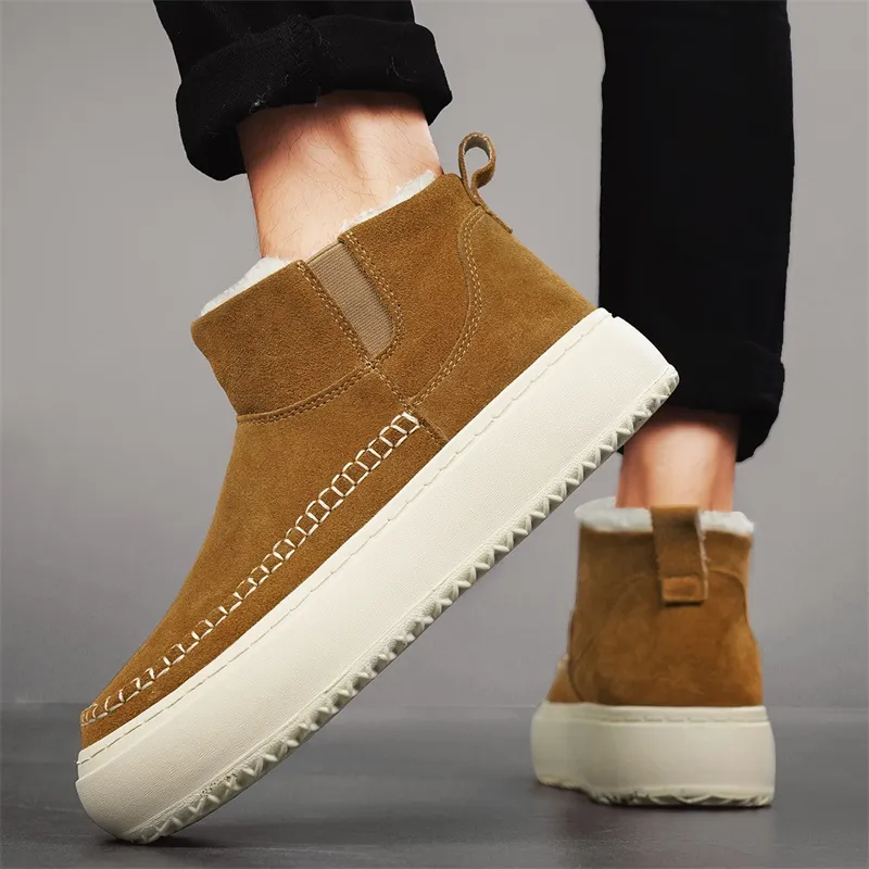 Bull Charm Abrasion Resistant Thermal Slip Resistant Short Snow Boots Men's-3