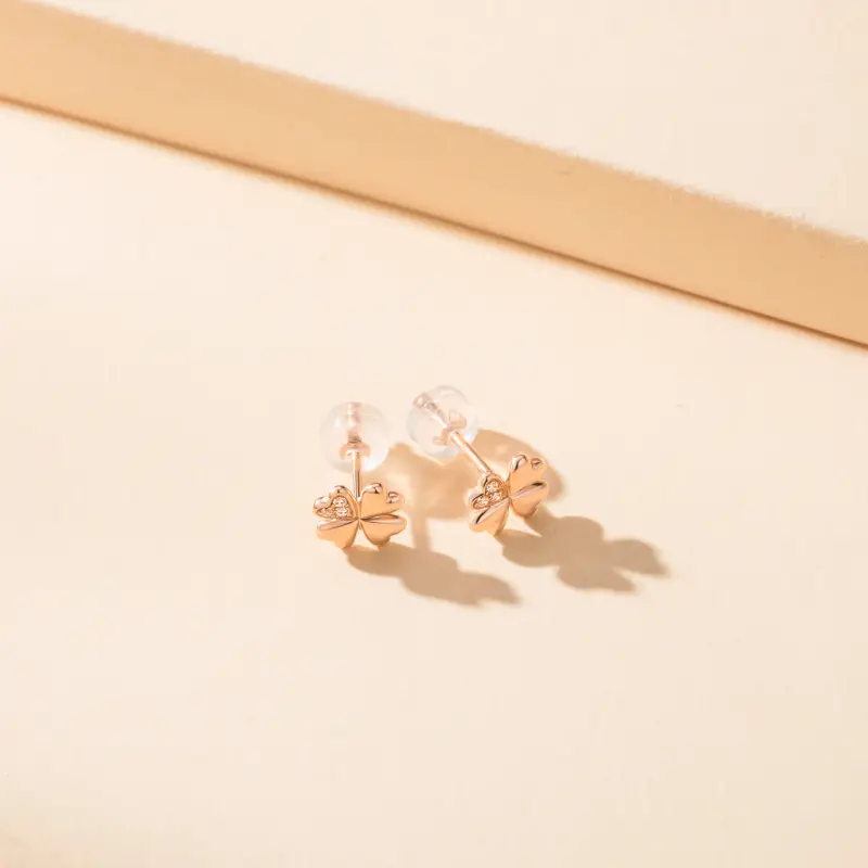 Heart To Heart 18K Gold Stud Earrings Women's-2