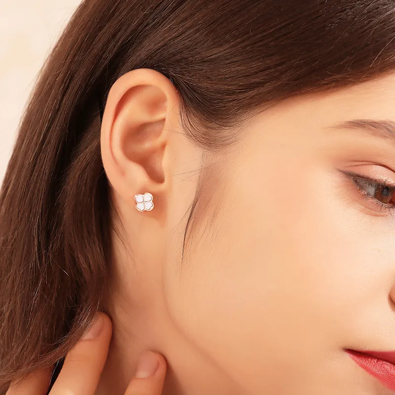 Heart To Heart 18K Gold Stud Earrings Women's-1