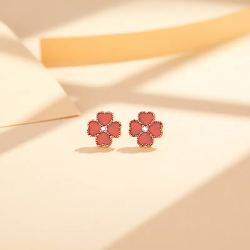 Heart To Heart 18K Gold Stud Earrings Women's-4