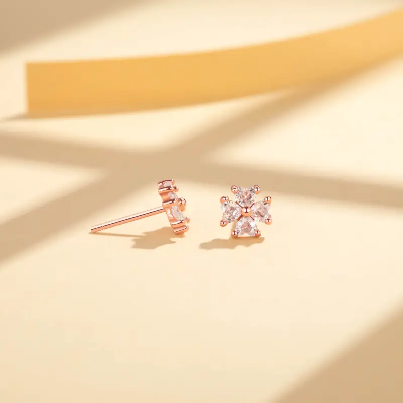 Heart To Heart 18K Gold Stud Earrings Women's-2