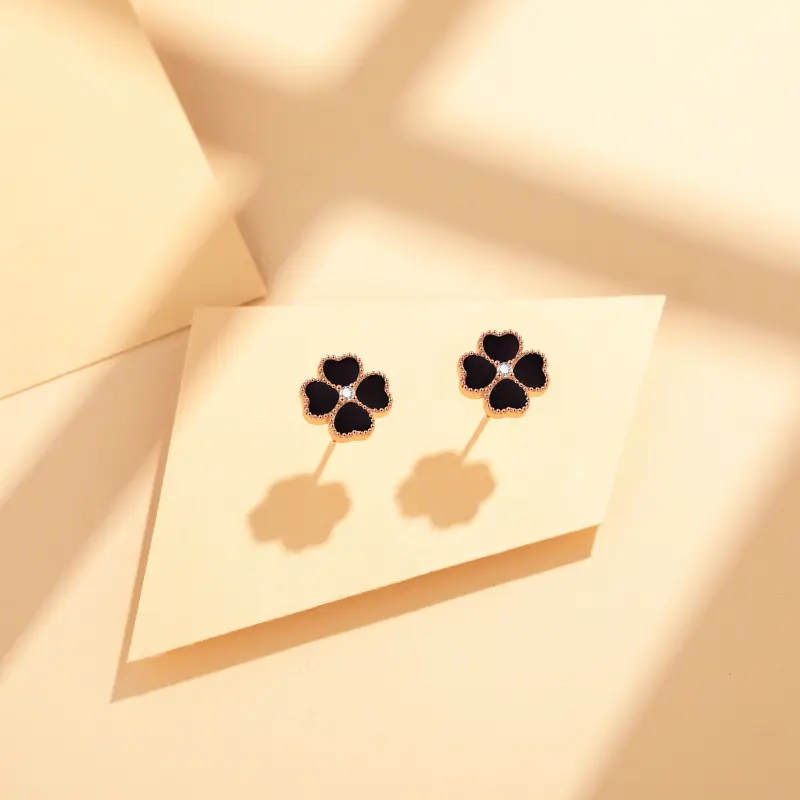 Heart To Heart 18K Gold Stud Earrings Women's-1