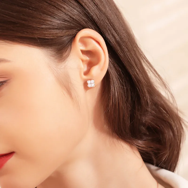 Heart To Heart 18K Gold Stud Earrings Women's-5