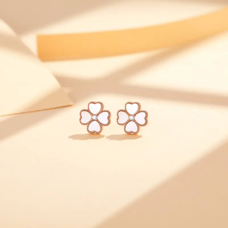 Heart To Heart 18K Gold Stud Earrings Women's-8