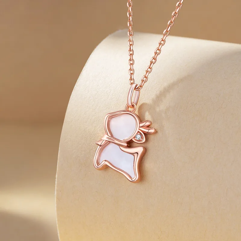 Heart To Heart 925 Silver Diamonds Necklaces Women's-4