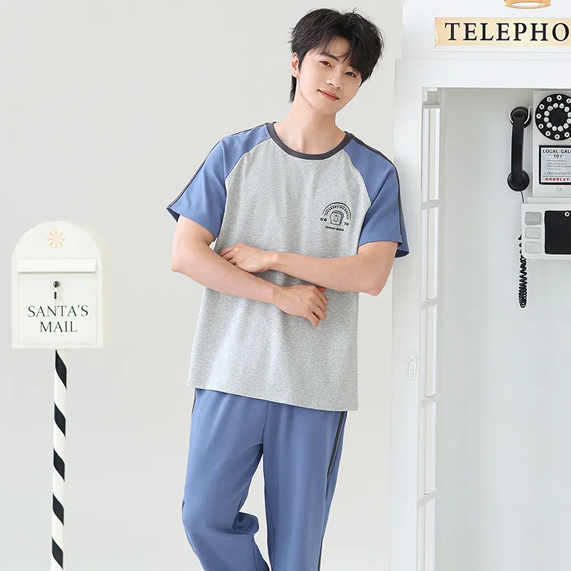 Close fitting Areas Pajama Set Men's-15