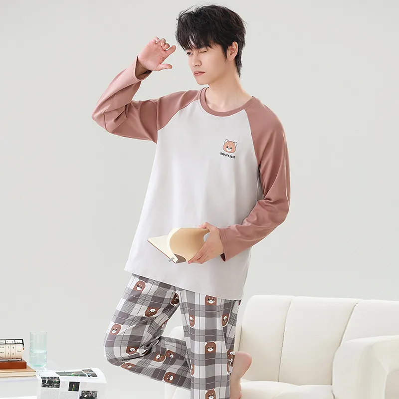 Close fitting Areas Pajama Set Men's-25