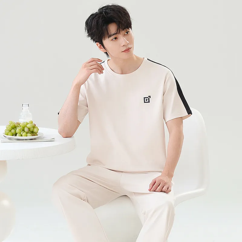 Close fitting Areas Pajama Set Men's-3