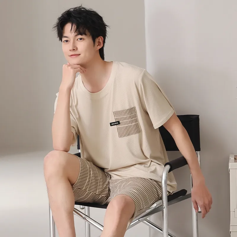 Close fitting Areas Pajama Set Men's-21