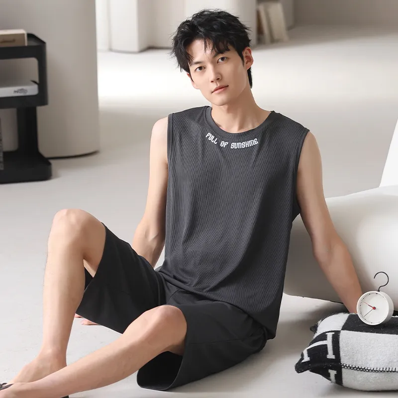 Close fitting Areas Pajama Set Men's-3