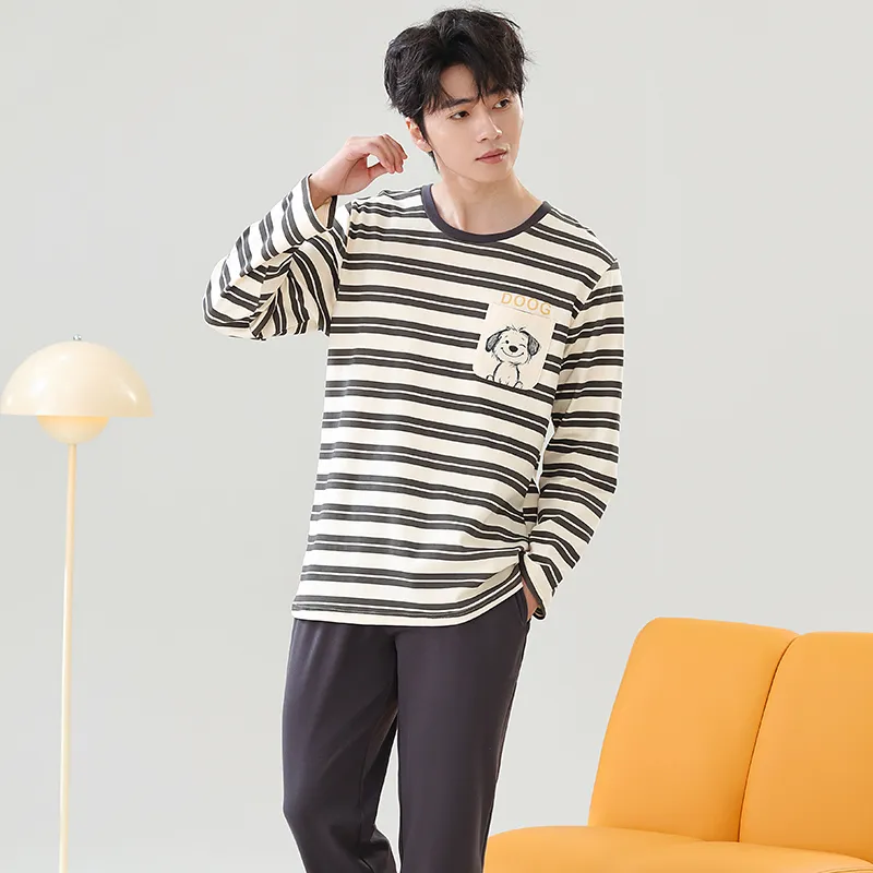 Close fitting Areas Pajama Set Men's-20