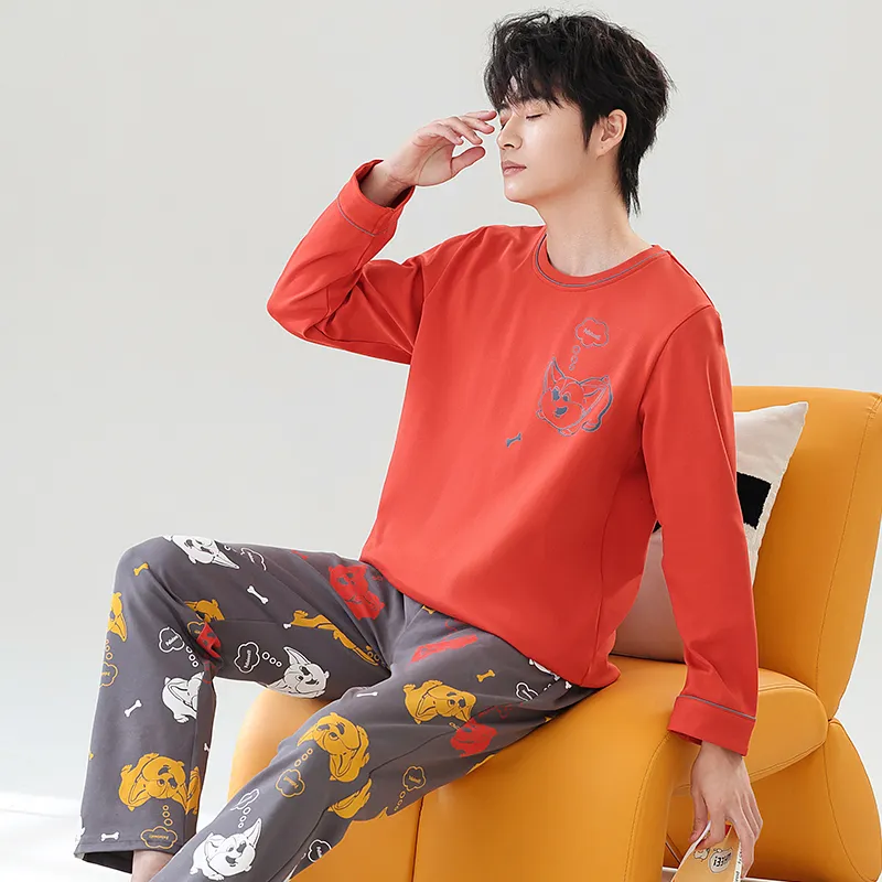 Close fitting Areas Pajama Set Men's-16