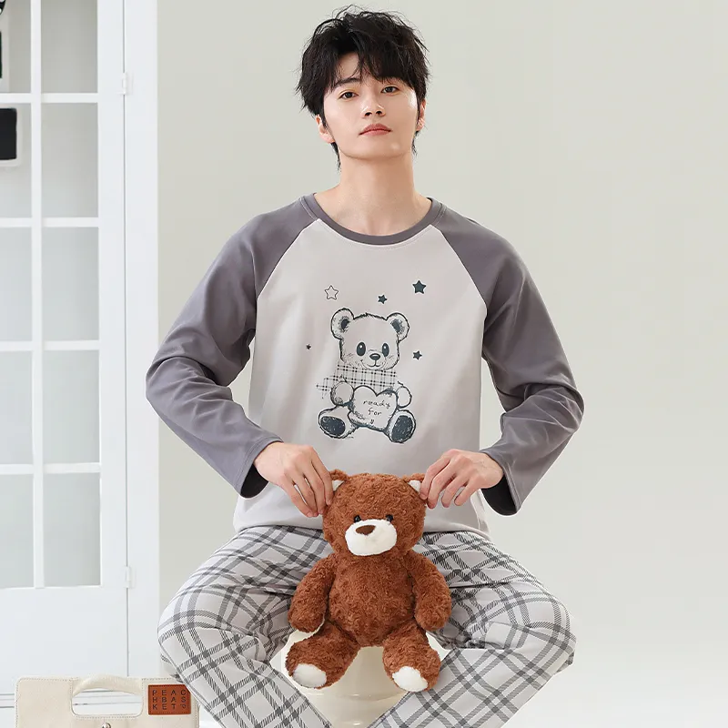 Close fitting Areas Pajama Set Men's-11