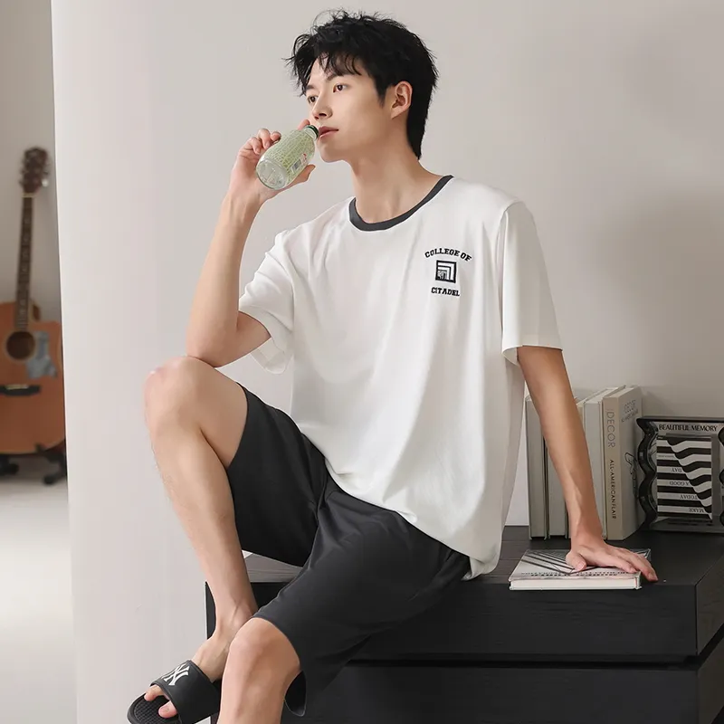 Close fitting Areas Pajama Set Men's-2