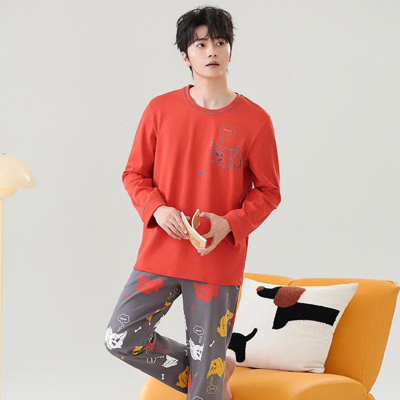Close fitting Areas Pajama Set Men's-13