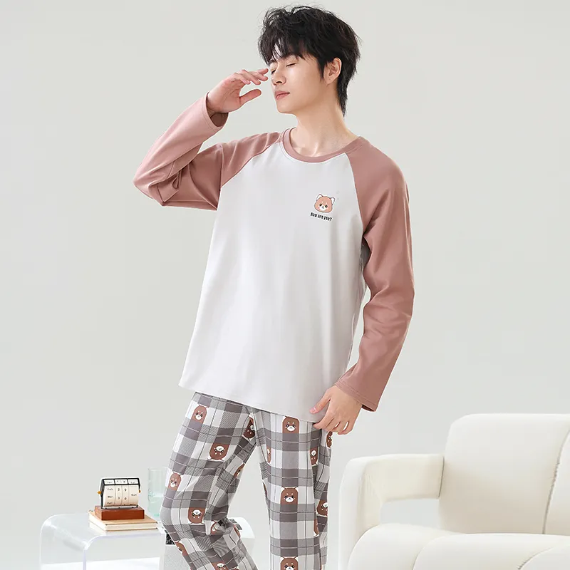 Close fitting Areas Pajama Set Men's-27