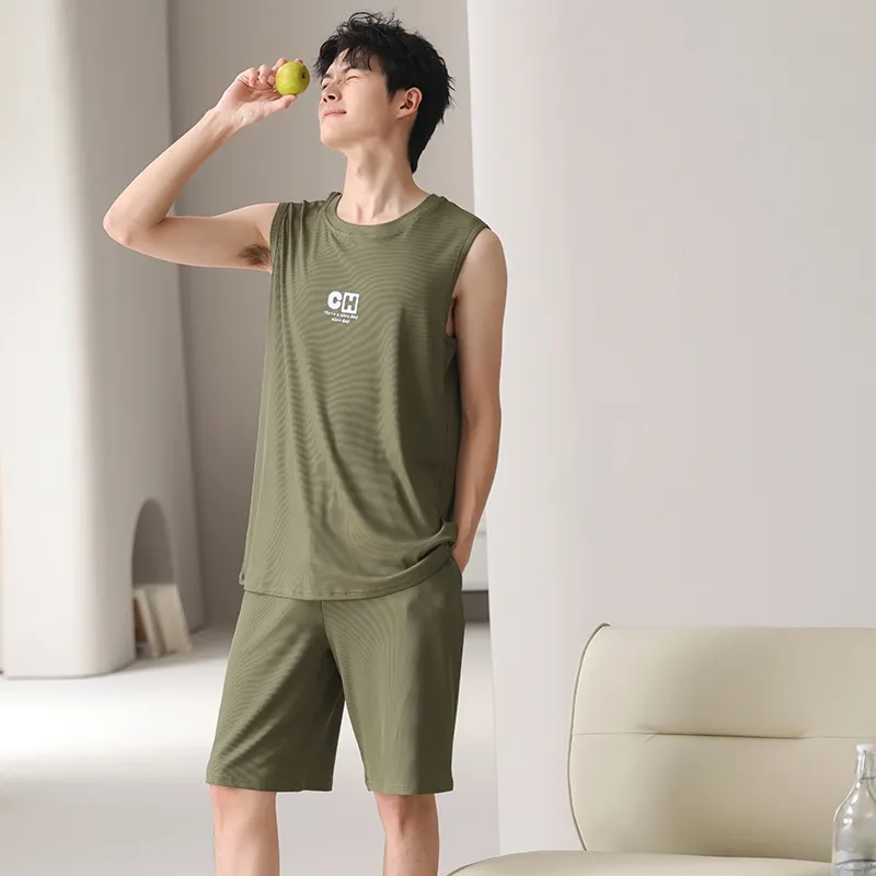 Close fitting Areas Pajama Set Men's-7