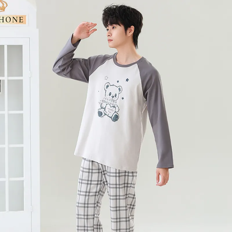 Close fitting Areas Pajama Set Men's-7