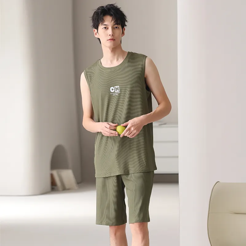 Close fitting Areas Pajama Set Men's-6