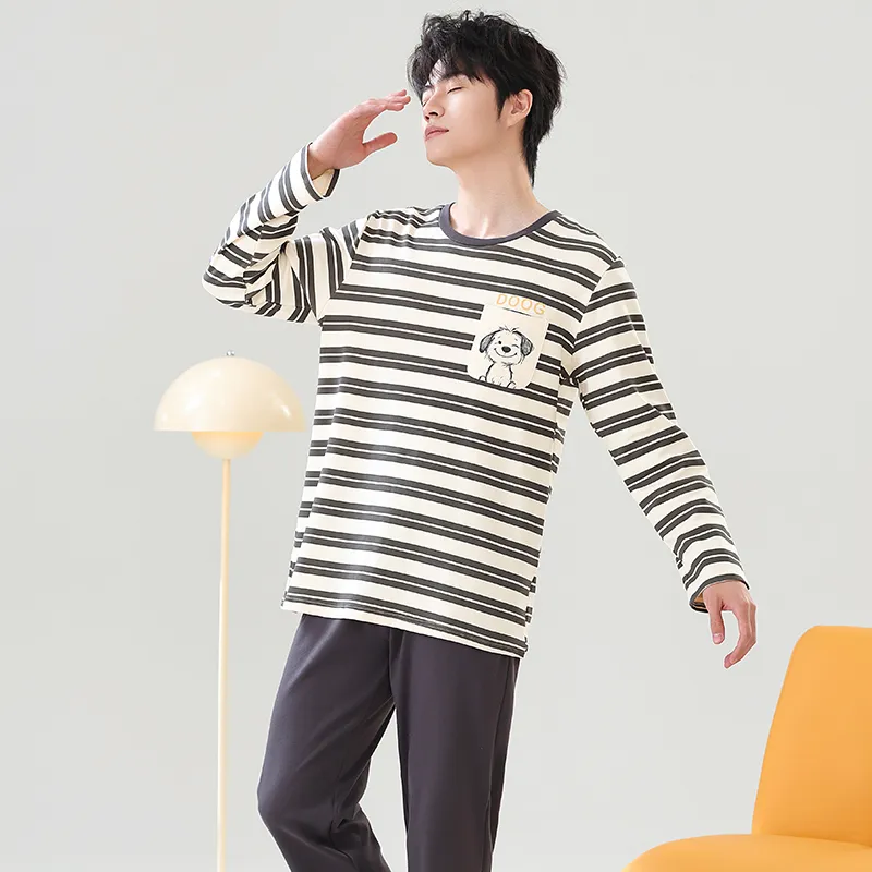 Close fitting Areas Pajama Set Men's-19