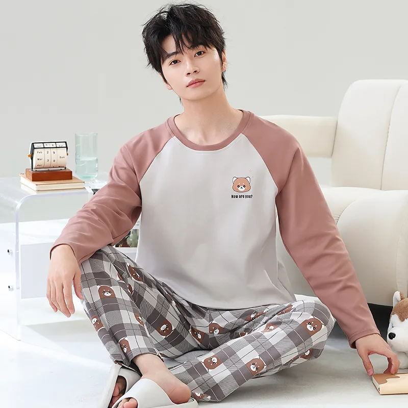 Close fitting Areas Pajama Set Men's-29