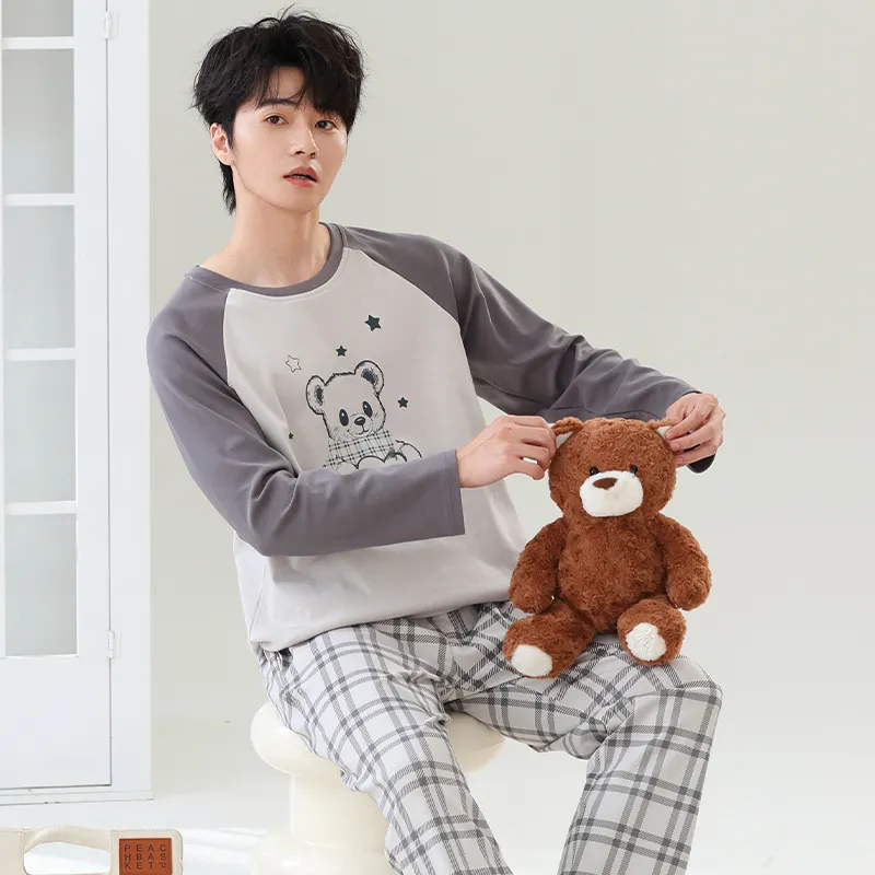 Close fitting Areas Pajama Set Men's-9