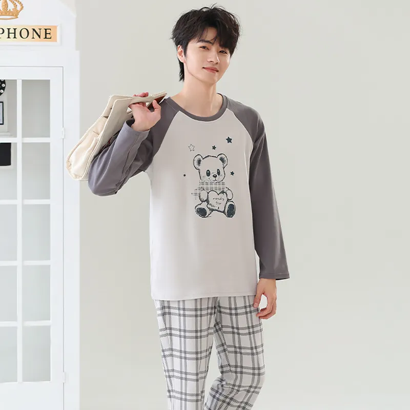 Close fitting Areas Pajama Set Men's-8