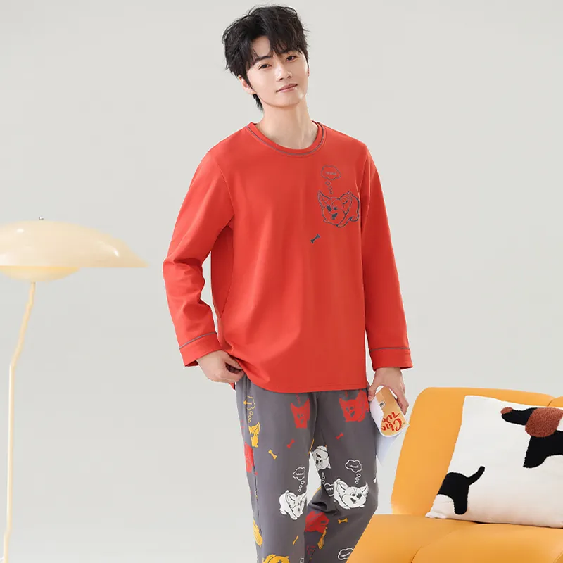 Close fitting Areas Pajama Set Men's-15