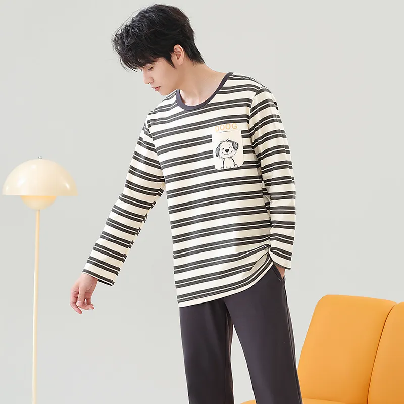 Close fitting Areas Pajama Set Men's-21