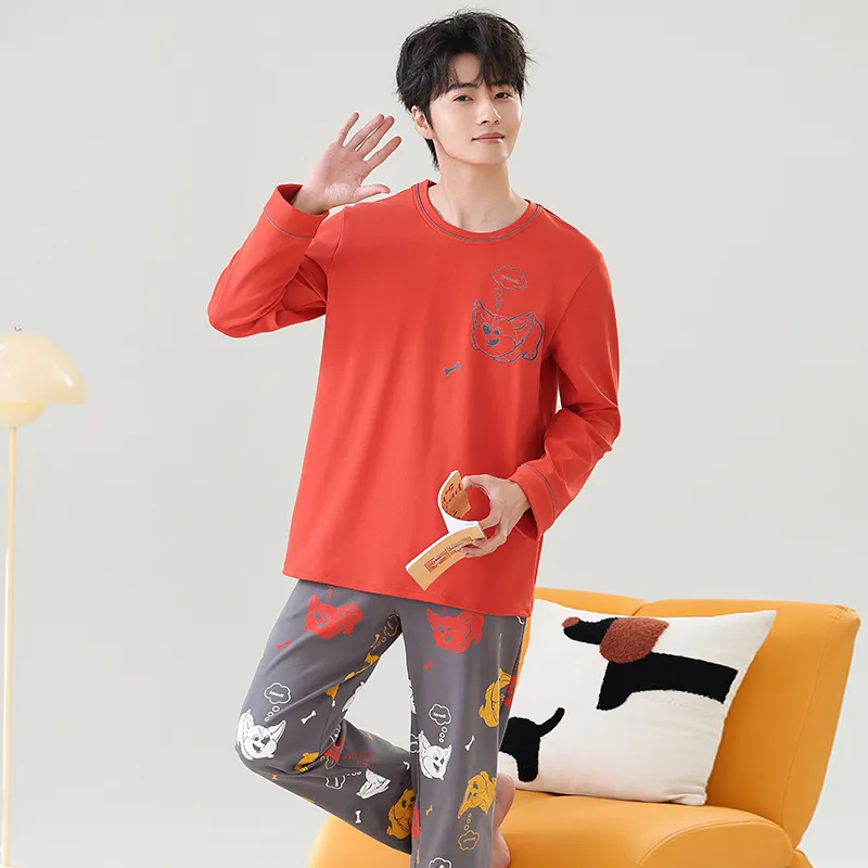 Close fitting Areas Pajama Set Men's-14