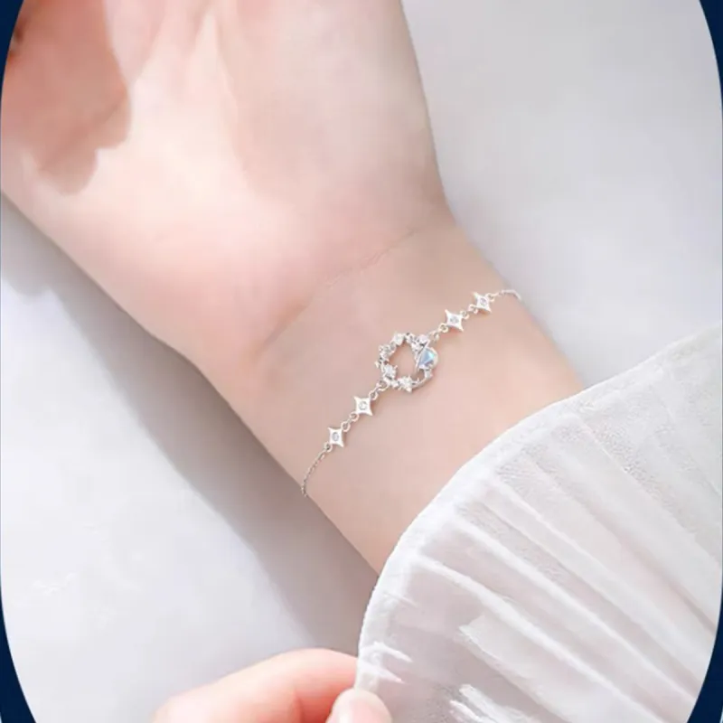 CHUVORA Wedding 925 Sterling Silver Anniversary Bracelet Women's-4