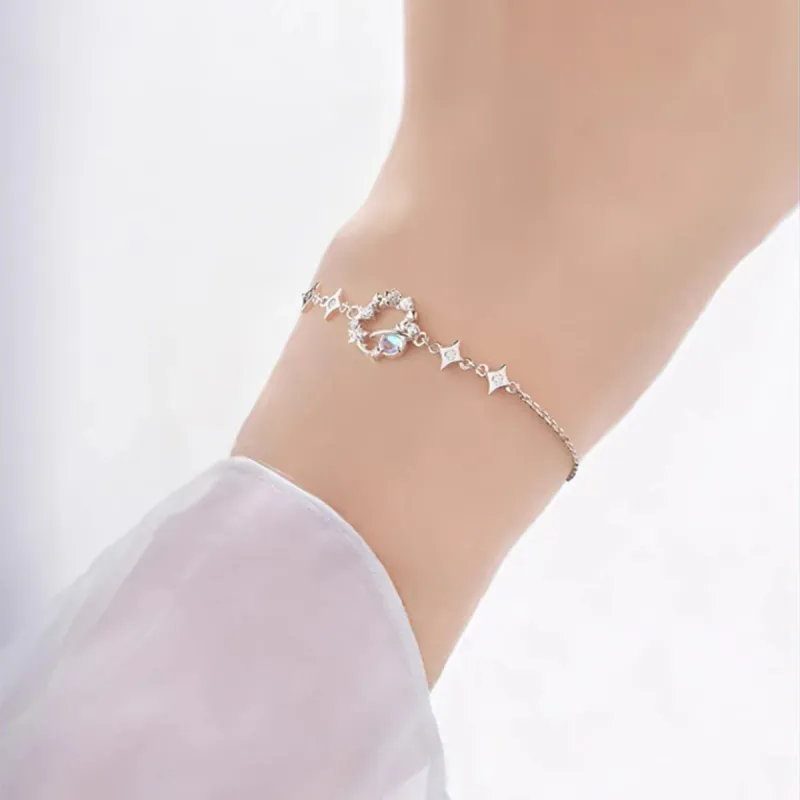 CHUVORA Wedding 925 Sterling Silver Anniversary Bracelet Women's-5