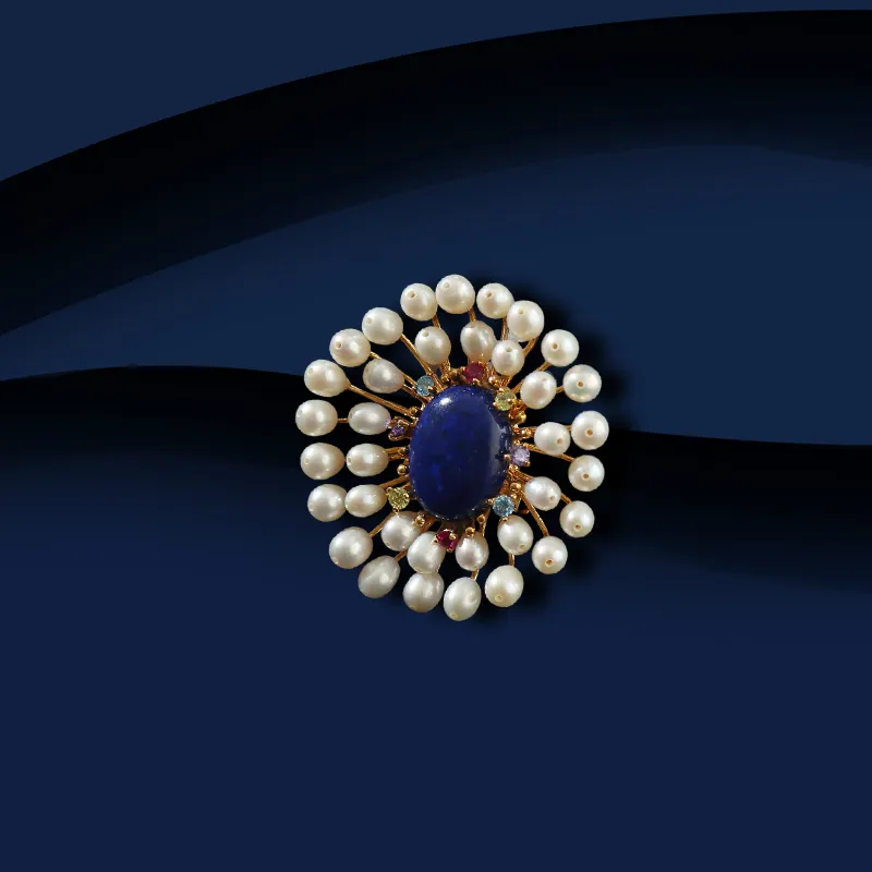 Marco Bizzarri Copper INS Designed Elegant Floral Round Bead Ornament Anti Flash Pin Women's-1
