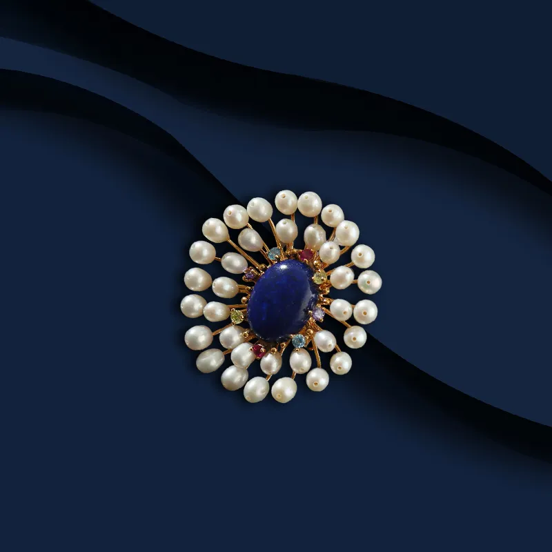 Marco Bizzarri Copper INS Designed Elegant Floral Round Bead Ornament Anti Flash Pin Women's-3