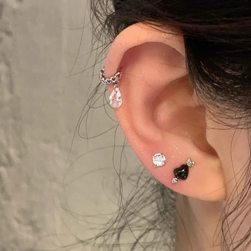 Anxious Titanium Steel Stud Earrings Women's-5