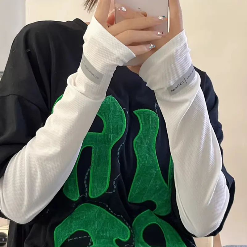 Anxious Ice Silk Sun Protection Sleeves Unisex-8