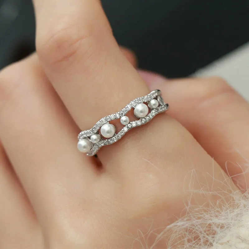 Anxious Artificial Pearl Rings Women's-2