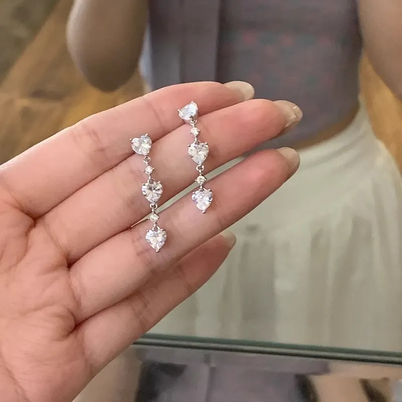 Anxious Zircon Earrings Women's-1