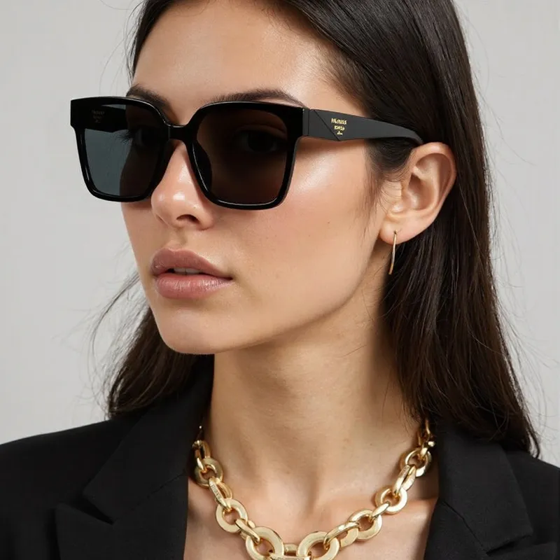 Anxious TR/Memory Plastic Square Sunglasses Unisex-4