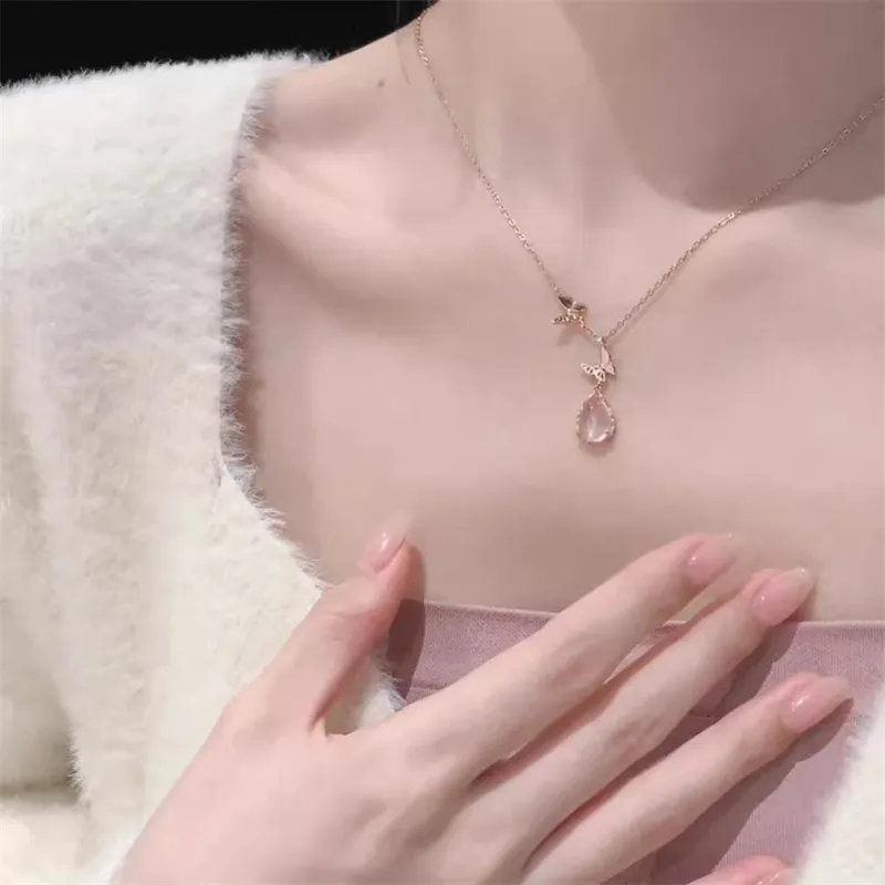Anxious Zircon Necklaces Unisex-2