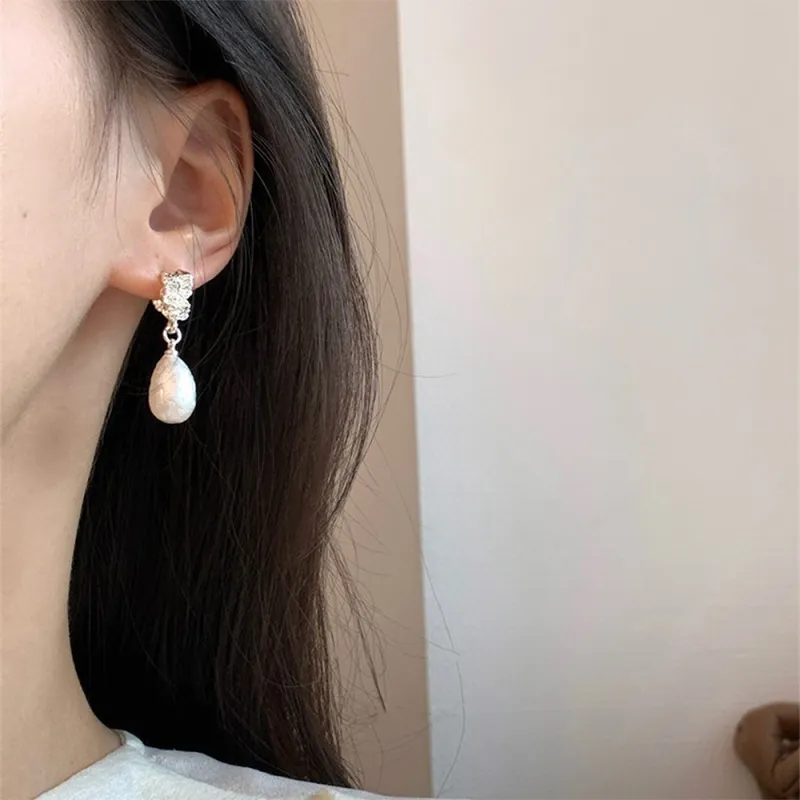 Anxious Artificial Pearl Earrings Women's-2
