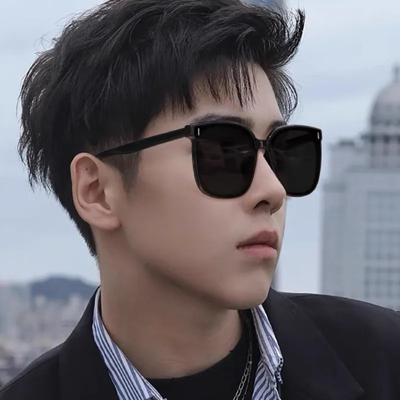 Anxious TR/Memory Plastic Square Sunglasses Unisex-3